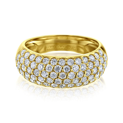 Domed Pavé Diamond Puff Band 1-1/4 Carats TDW in 14K Gold