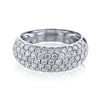 Domed Pavé Diamond Puff Band 1-1/4 Carats TDW in 14K Gold