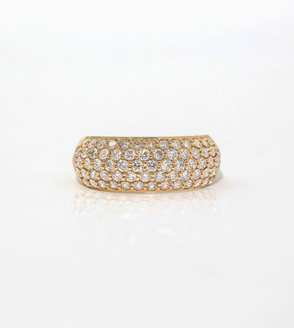 Domed Pavé Diamond Puff Band 1-1/4 Carats TDW in 14K Gold