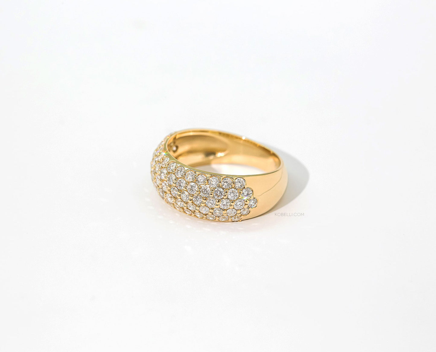 Domed Pavé Diamond Puff Band 1-1/4 Carats TDW in 14K Gold