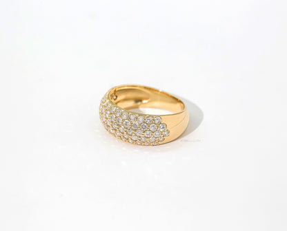 Domed Pavé Diamond Puff Band 1-1/4 Carats TDW in 14K Gold