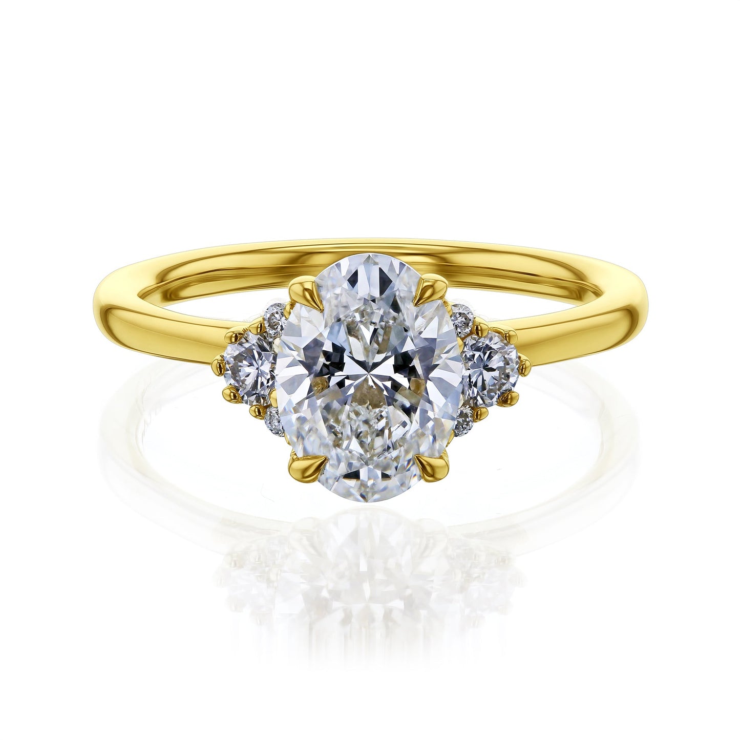 Kobelli Oval Diamond Side Cluster Ethical & Sustainable Ring