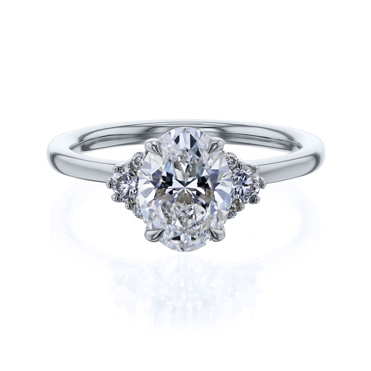 Kobelli Oval Diamond Side Cluster Ethical & Sustainable Ring