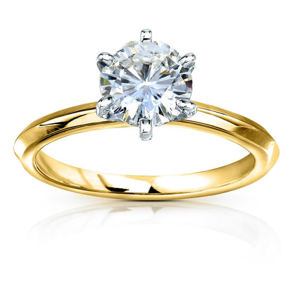 Classic 1ct Round Brilliant Solitaire 6-Prong Ring - Forever One