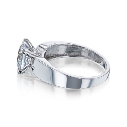 2ct Cushion Moissanite Solitaire Wide Ring