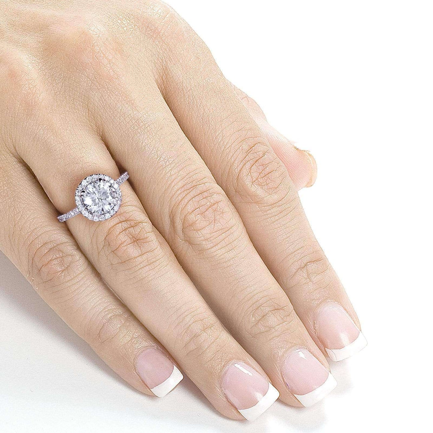 2-1/6ct.tw Original Round 8.0 Halo Ring