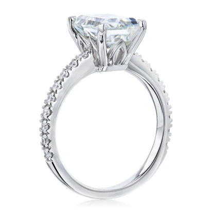 2.7ct Radiant Moissanite Tulip Head Ring