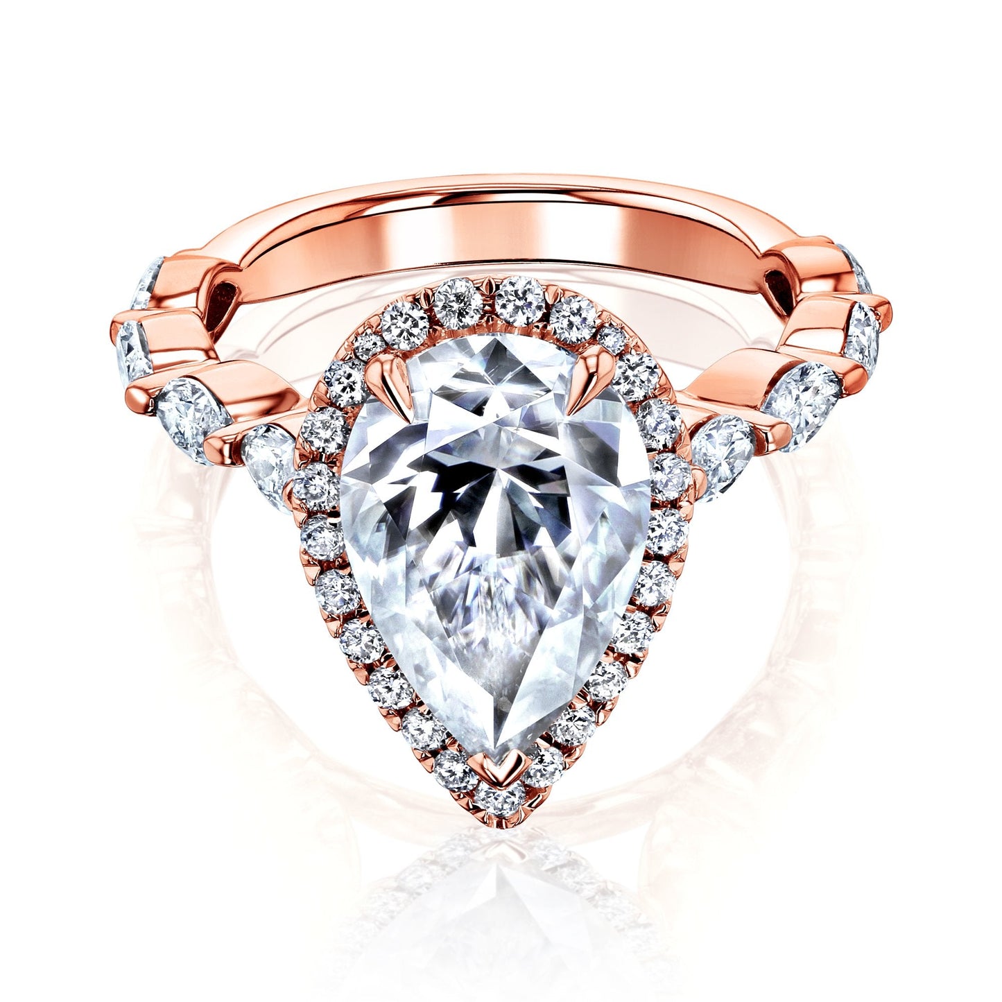 Kobelli The Cristina Pear Moissanite Engagement Ring