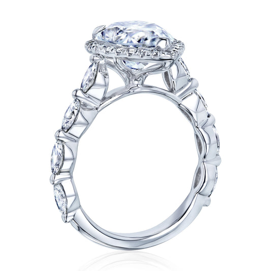 The Cristina Pear Moissanite & Diamond Engagement Ring