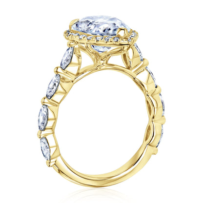 The Cristina Pear Moissanite & Diamond Engagement Ring