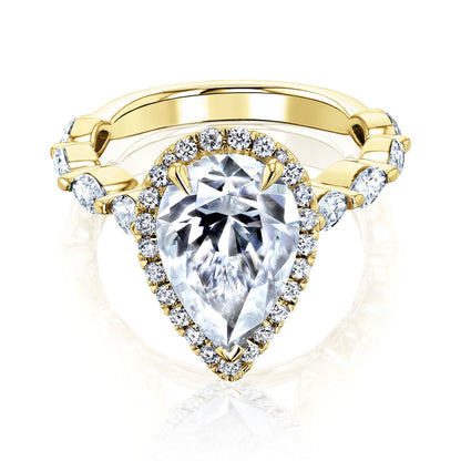 Kobelli The Cristina Pear Moissanite Engagement Ring