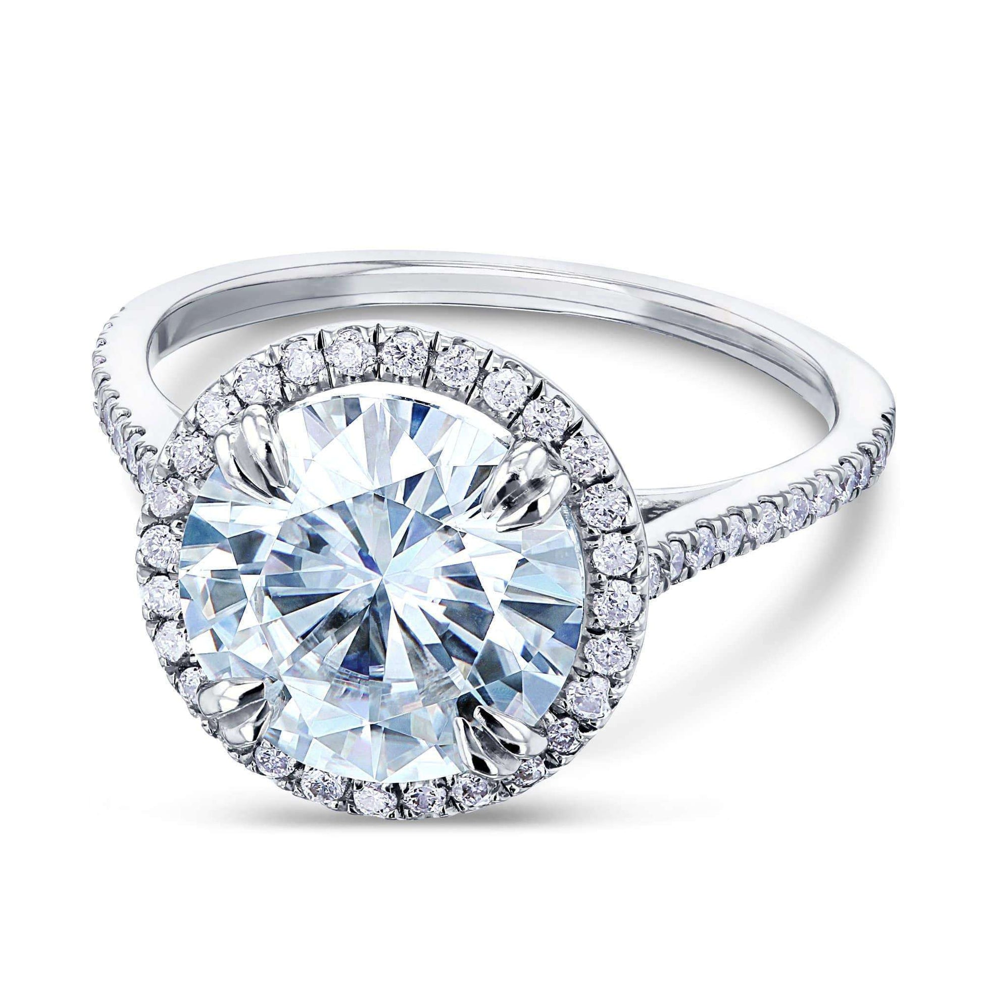 Kobelli Round-cut Moissanite Engagement Ring with Diamond 3 1/3 CTW 14k White Gold (9.5mm)