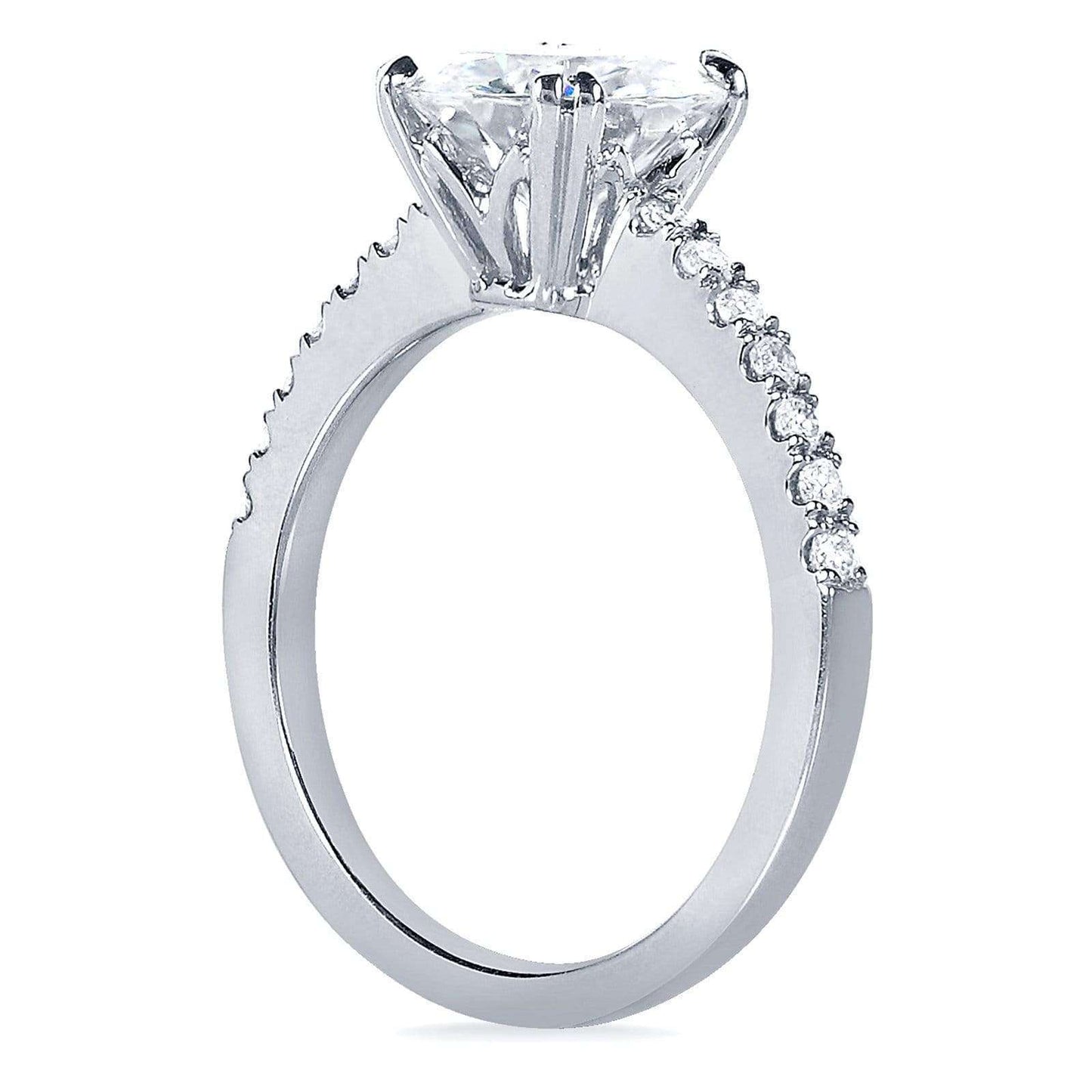 2-1/10ct.tw Moissanite & Diamond Engagement Ring - White Gold