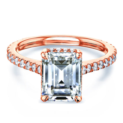 Kobelli 2.4 CT Emerald Moissanite Drop Halo Engagement Ring