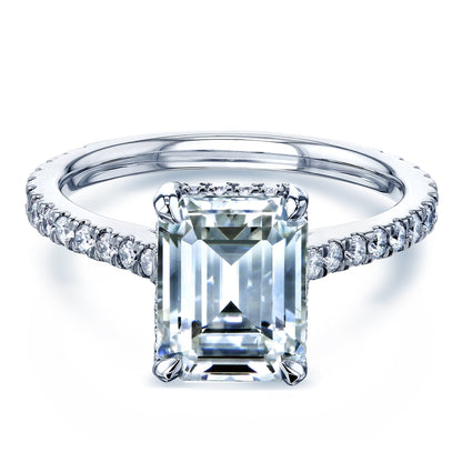 Kobelli 2.4 CT Emerald Moissanite Drop Halo Engagement Ring