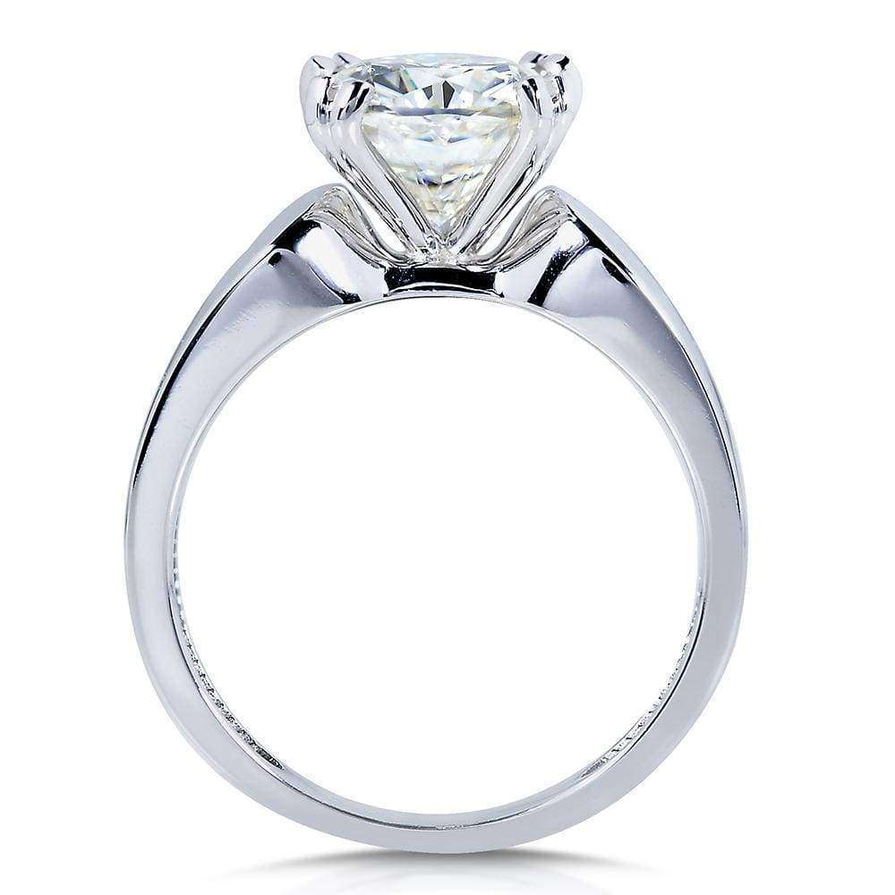 2ct Cushion Moissanite Solitaire Wide Ring