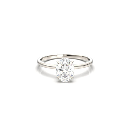 Oval Solitaire Moissanite Engagement Ring