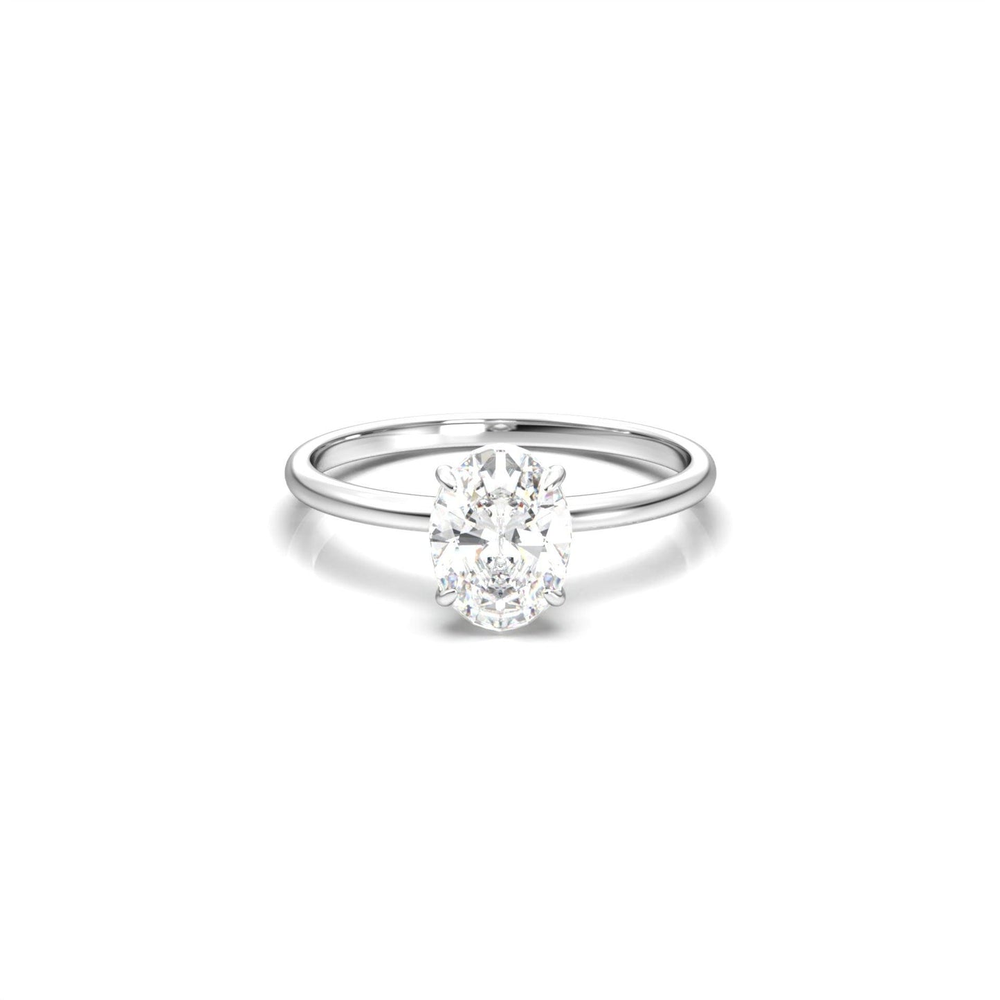 Oval Solitaire Moissanite Engagement Ring