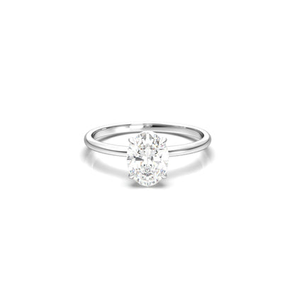 Oval Solitaire Moissanite Engagement Ring