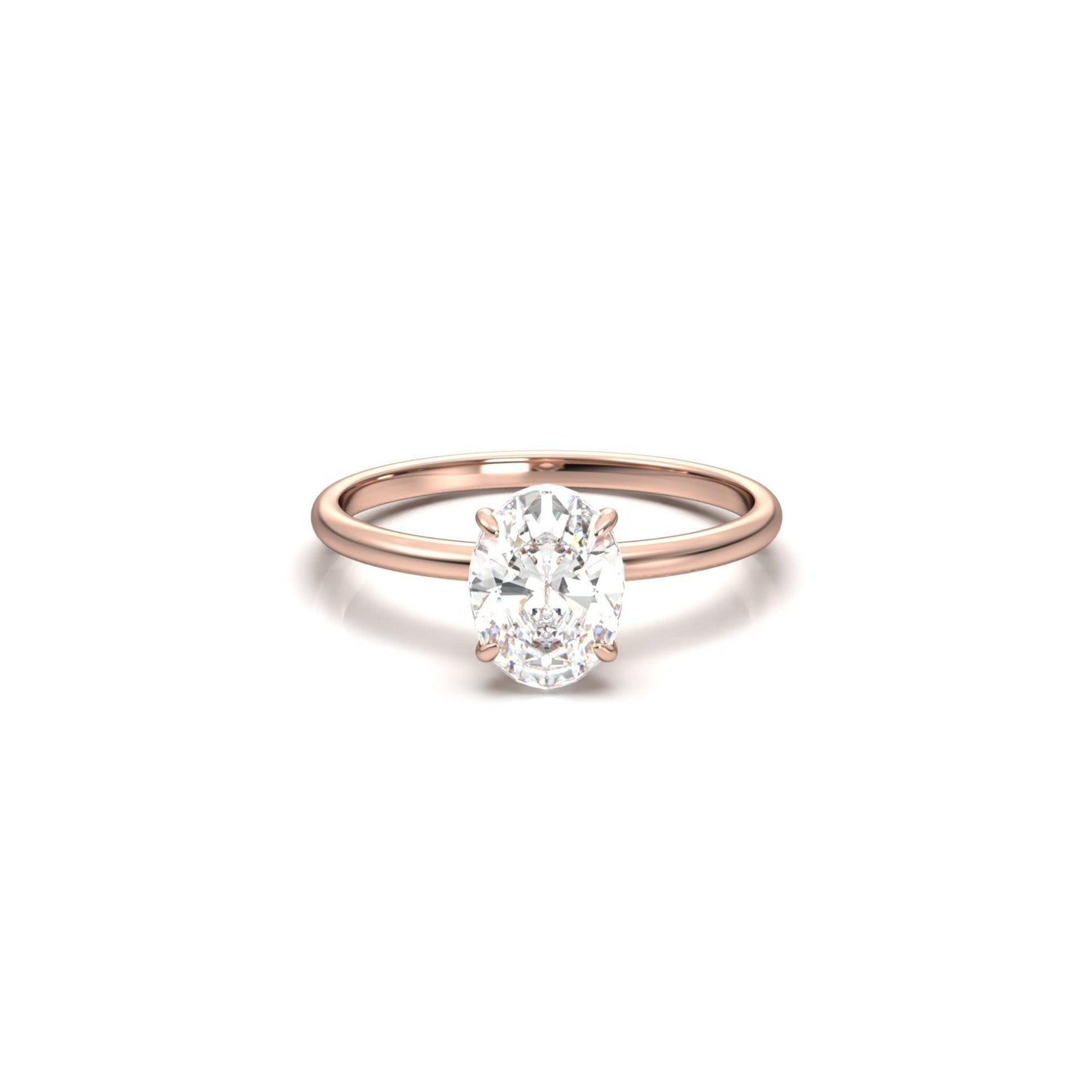 Oval Solitaire Moissanite Engagement Ring