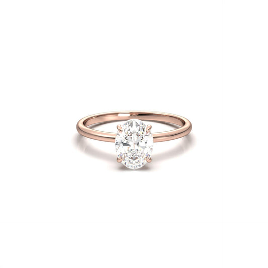 Oval Solitaire Moissanite Engagement Ring