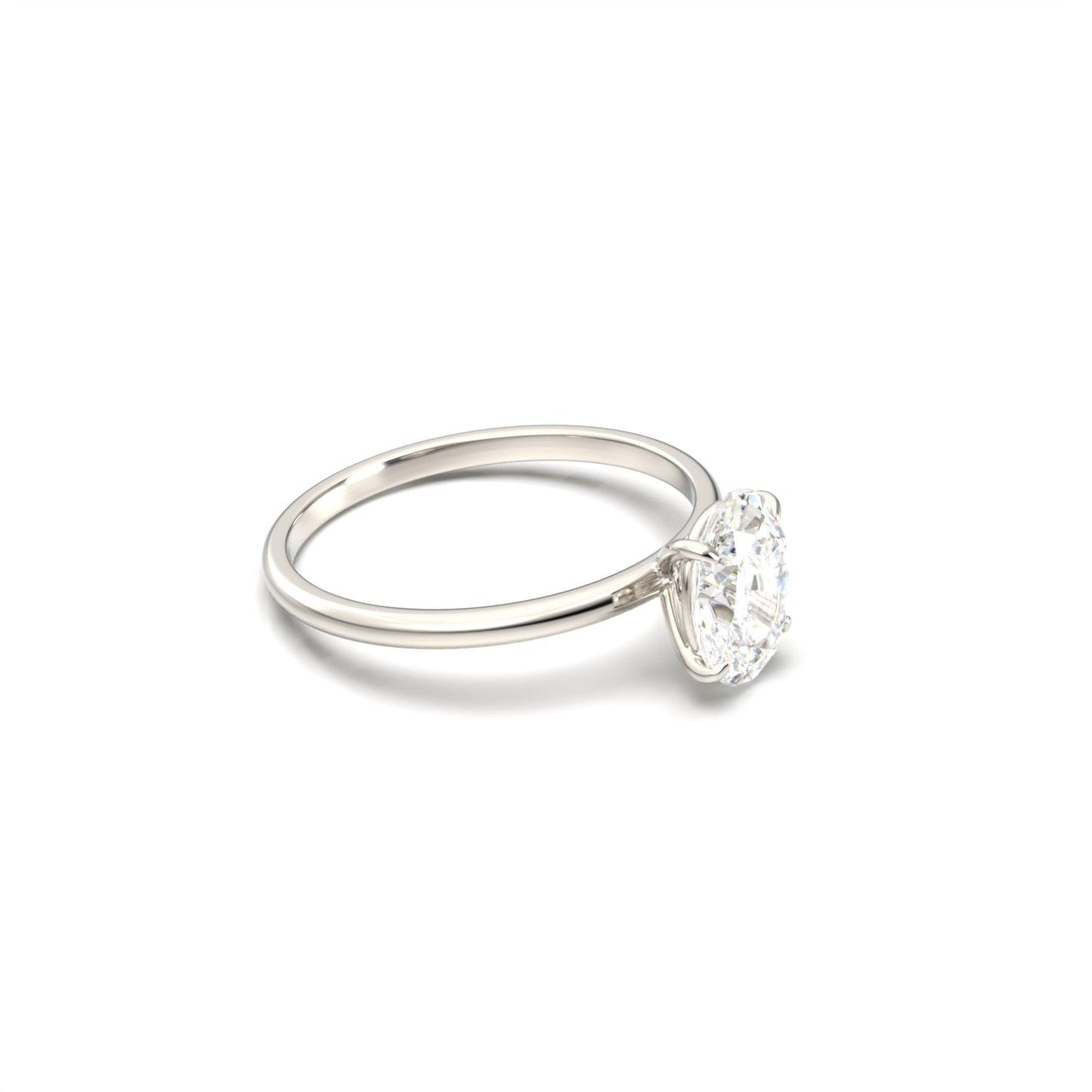 Oval Solitaire Moissanite Engagement Ring