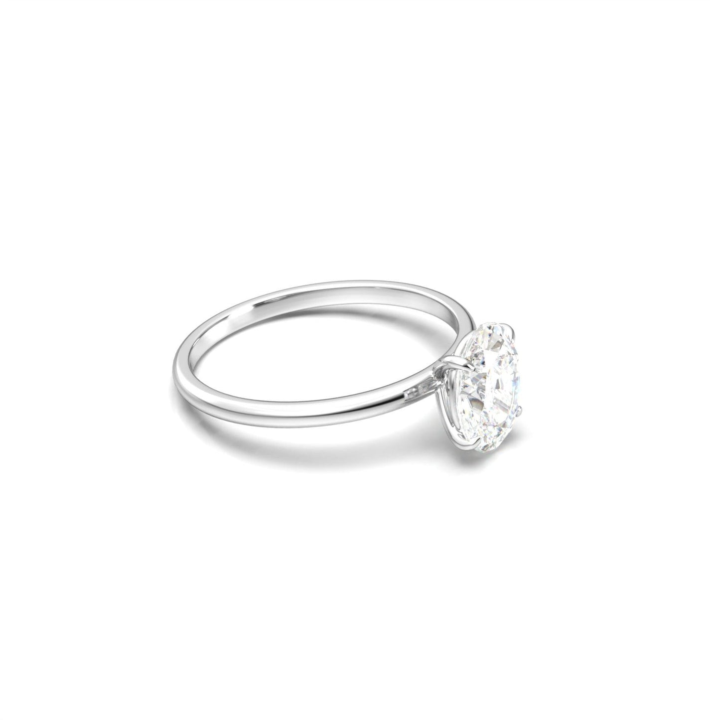 Oval Solitaire Moissanite Engagement Ring